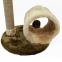Дряпка Соня сизалевая основа с лежаком d37 с плюшевым валиком бежево-коричневая 2