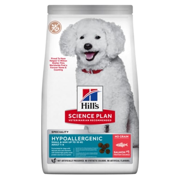 Сухий корм Hill's Science Adult Hypoallergenic Small&Mini для собак малих порід, з лососем, 1,5 кг.