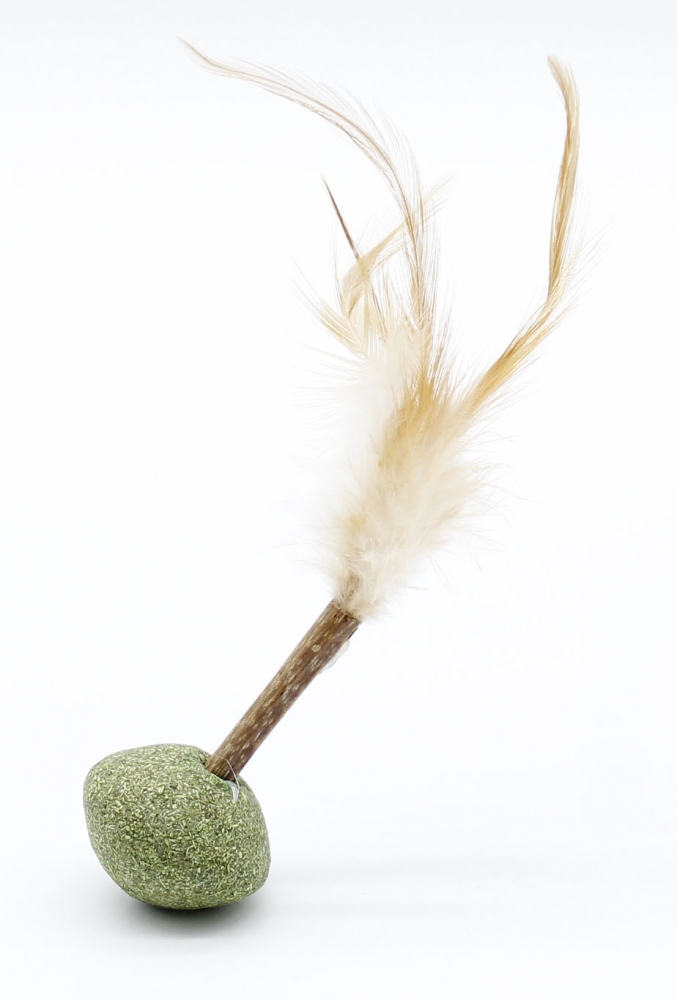 Іграшка для котів з мататабі Паличка з пір'ям, 12 см