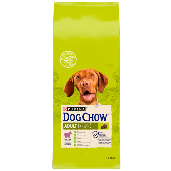 Dog Chow Adult 1+ сухий корм для собак з ягням