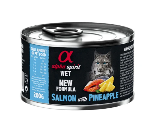 Вологий корм Alpha Spirit Salmon with Pineapple Complete для дорослих котів, з лососем та ананасом, 200 г