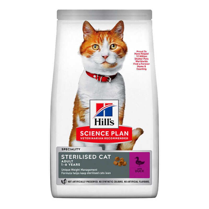 Hill's SP Feline Adult Sterilised - Сухой корм с уткой для взрослых стерилизованных кошек