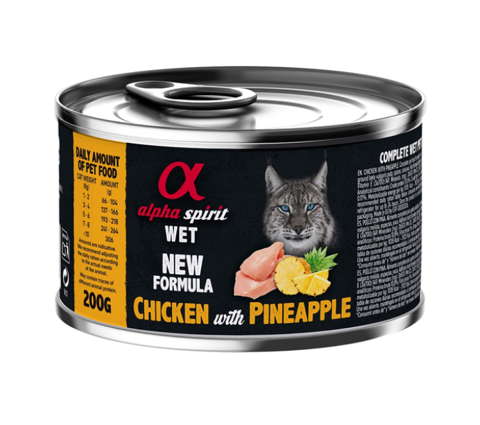Консерва Alpha Spirit Chicken with Paineapple for Adult Cats с курицей для взрослых котов, 200г.