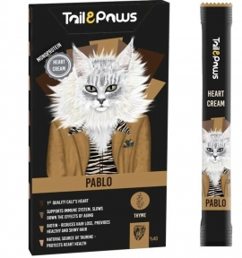 Крем Tail Paws Pablo cat з біотином, таурином, телячим серцем та чебрецем 5*15 г.