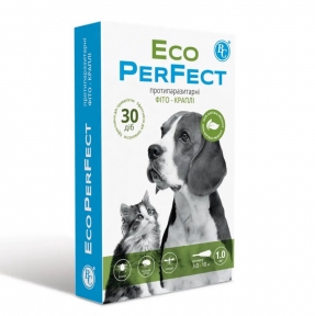 Капли Ветсинтез Eco Perfect для собак и кошек против блох, клещей и комаров, 4 пипетки по 1 мл