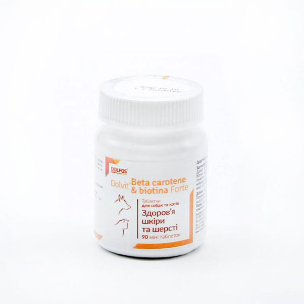 Dolfos Dolvit Beta carotene & biotin forte mini Долфос БетаКаротин и биотин форте для собак мини 90 тб.