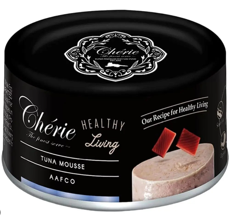 Влажный корм Cherie Healthy Living Tuna & Crab Mousse для кошек, мусс с тунцом и крабом, 80 г