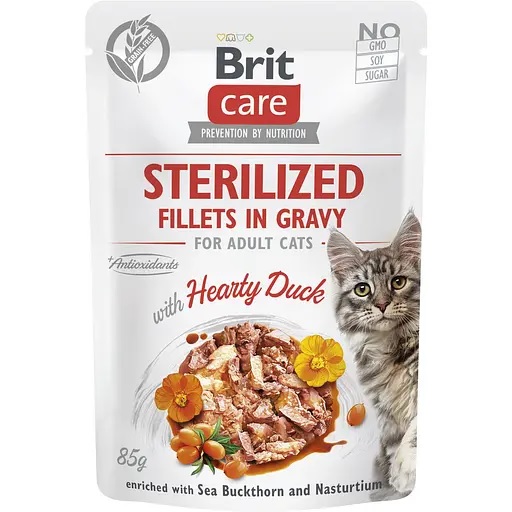 Вологий корм Brit Care Cat Sterilized для стерилізованих кішок з качкою 85 гр.