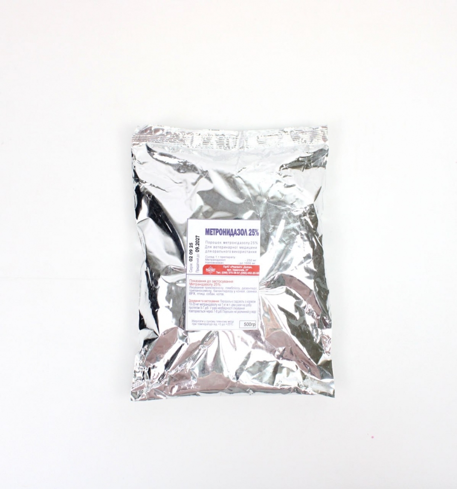 Метронідазол 25% - протимікробний препарат в порошку 500 гр