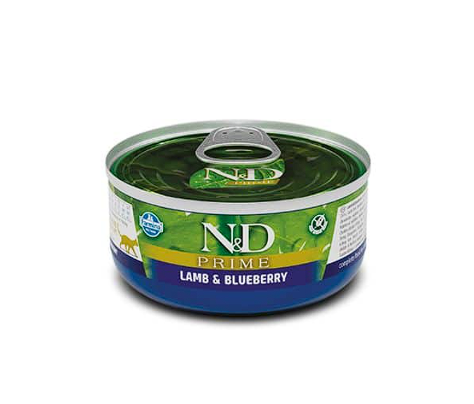 Влажный корм Farmina N&D Grain Free Prime Lamb Adult для кошек, с ягненком и черникой, 70 г