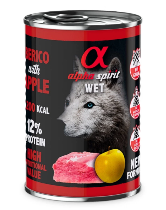 Влажный корм Alpha Spirit Iberian Pork with Yellow Apple для взрослых собак, с иберийской свининой и желтым яблоком, 400 г