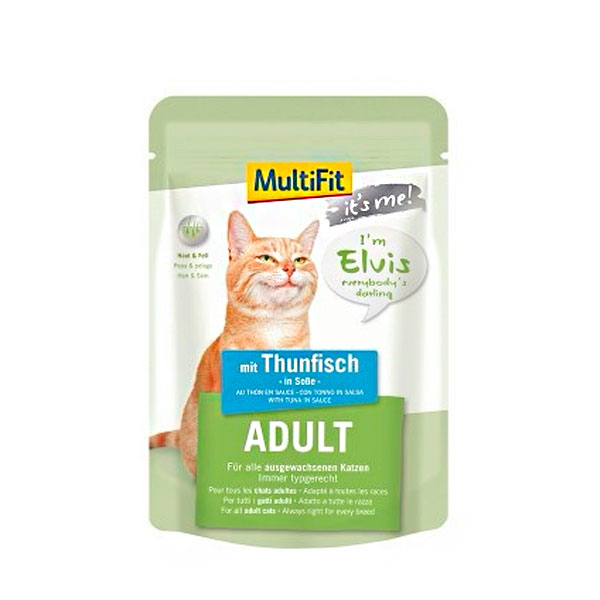 MultiFit Adult Вологий корм для кішок з тунцем у соусі, 85 г