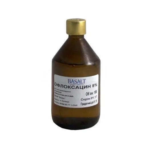 Розчин Офлоксацин для ін'єкцій 5% Базальт, 50 мл