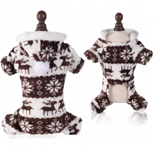 Комбинезон с оленями коричневый