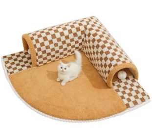 Килимок із тунелем плюшевий XL 80*80*22 см.