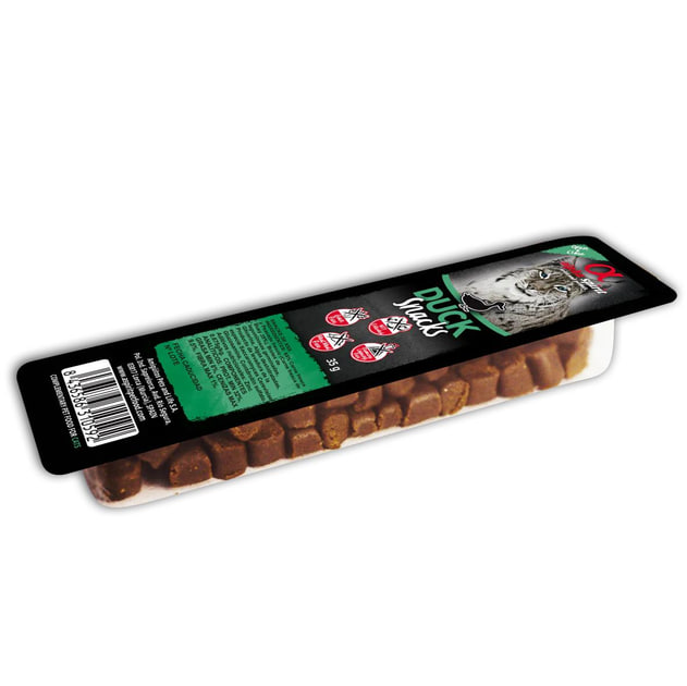 Полувлажные лакомства из утки, Alpha Spirit AS CAT Snacks Duck, кубики, 35г.