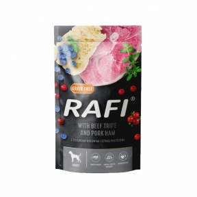Пауч Dolina Noteci Rafi паштет для собак (говяжий желудок+ветчина/черника/клюква), 500 г