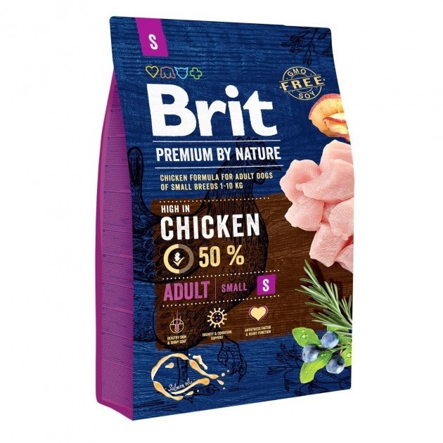 Сухий корм Brit S Premium Adult 3 кг. + Консерва Brit Premium Dog 400 гр.