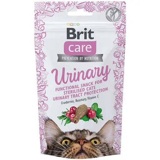 Ласощі Brit Care Cat Snack Urinary для кішок з індичкою, журавлиною та розмарином 50 гр.