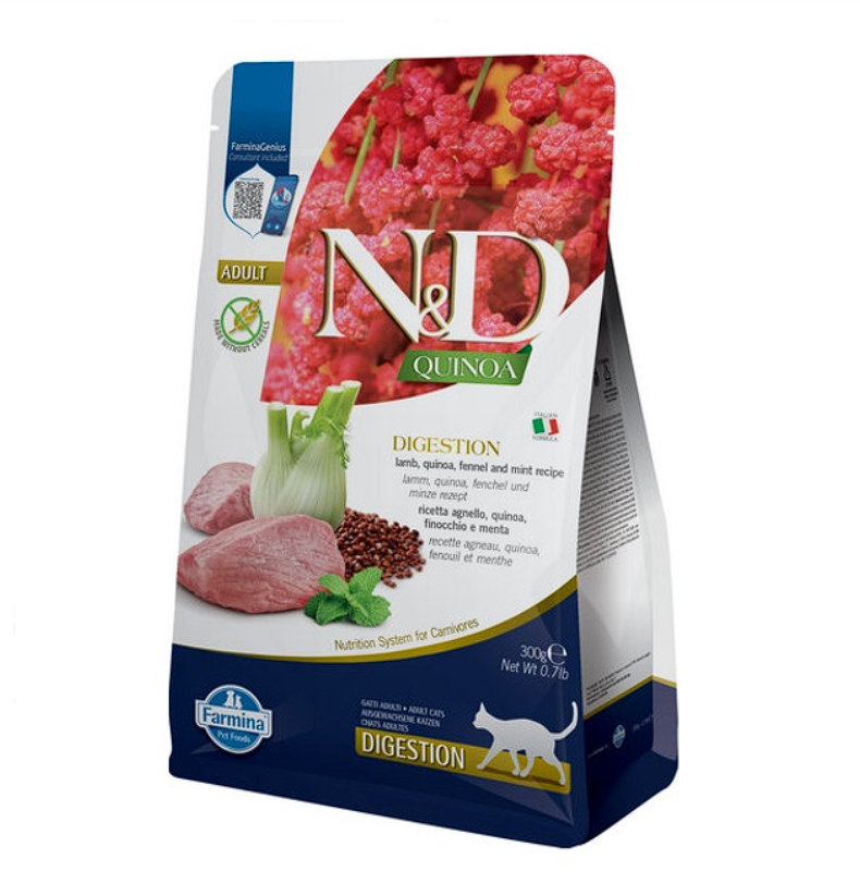 Сухой корм Farmina N&D Digestion Lamb & Fennel Adult для кошек с нарушениями пищеварения, с ягненком и фенхелем, 300 г  