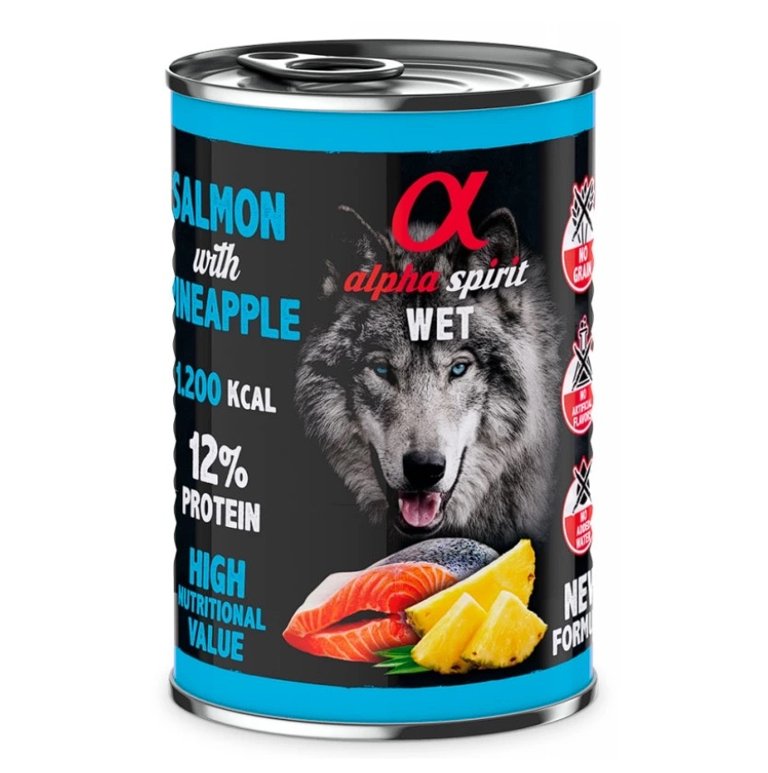 Влажный корм Alpha Spirit Salmon with Pineapple Complete для взрослых собак, с лососем и ананасом, 400 г
