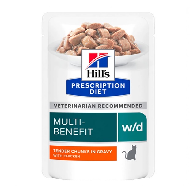 Влажный корм Hill's PD Feline W/D Chicken для кошек при сахарном диабете и для контроля веса, с курицей 85 гр.