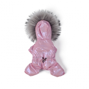 Комбинезон с мехом розовый, XL