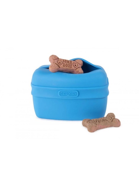 Сумка под лакомства для собак Dexas Pooch Pouch силиконовая с клипсой на пояс Голубая.