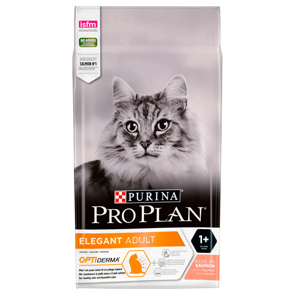 PRO PLAN Elegant сухой корм для кошек с чувствительной кожей и от выпадения шерсти с лососем