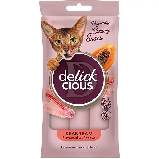 Ласощі Delickcious для котів крем дорада з тата 4 шт. х 15 гр.
