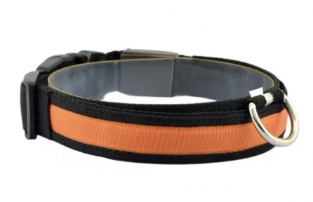 Ошейник USB нейлон M 2,5 см. 37-46 см.