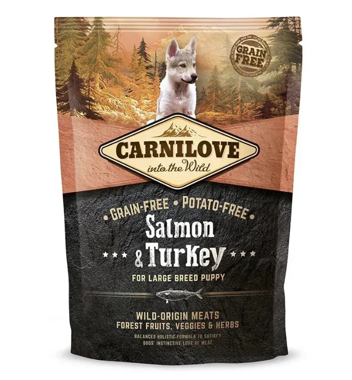 Сухой корм Carnilove Salmon&Turkey Large Breed Puppy для щенков крупных пород, 1,5 кг