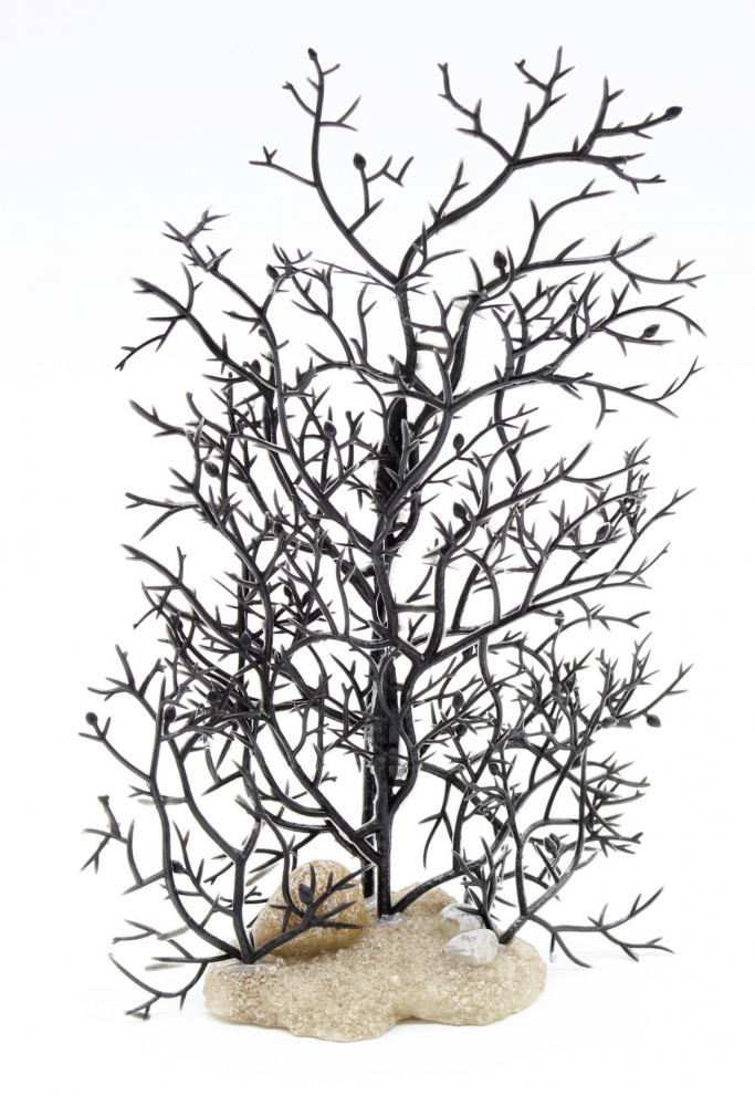 Корал декоративний для акваріума, темний, 14×5×23 см