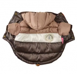 Куртка пуффер с капюшоном коричневый, р14