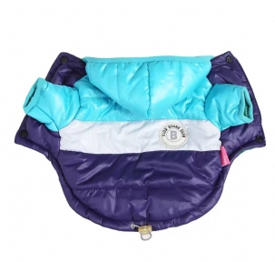 Пуффер куртка з капюшоном синій