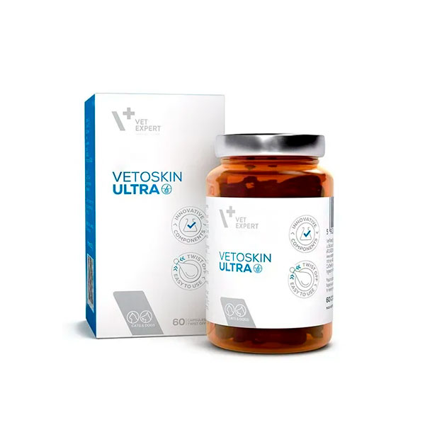 VetExpert VetoSkin Ultra Препарат для здоров'я шкіри та шерсті, 60 шт