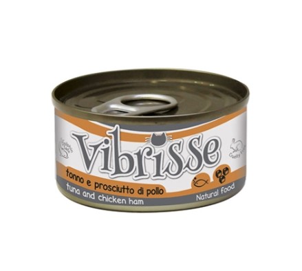 Консерва Vibrisse з тунцем та курячою шинкою для кішок, 70 г