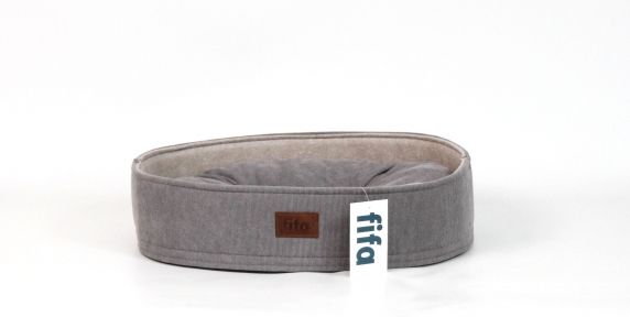 Бортик овальний вельвет сірий, 52х40х11 см