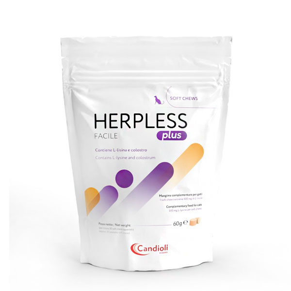 Herpless Plus Facile Жувальні противірусні таблетки для зміцнення імунітету у кішок, 30 шт