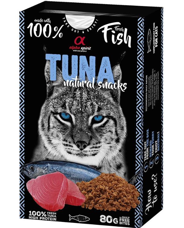 Ласощі Alpha Spirit Natural Snack Tuna для котів, з тунцем, 80 г