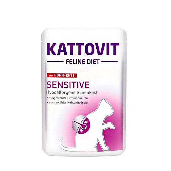 Kattovit Diet Sensitive Вологий корм для кішок з качкою в соусі, 85 г