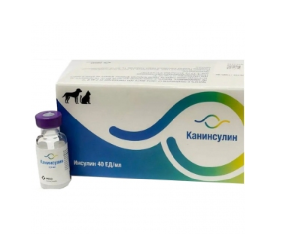 Раствор Канинсулин 40 ЕД/мл (Caninsulin, MSD) – для собак и кошек – инсулиновый препарат для лечения сахарного диабета, флакон 2,5 мл.