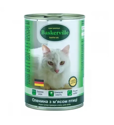 Baskerville Оленина і м'ясо птиці консерви для кішок
