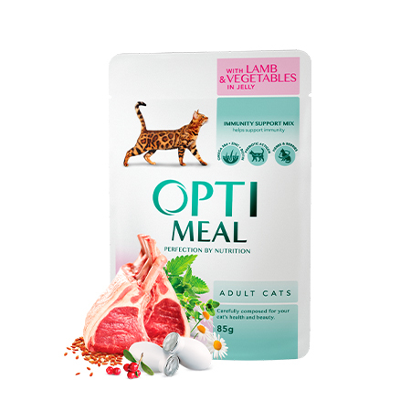 Optimeal Ягненок и овощи в желе консервы для кошек 85 г