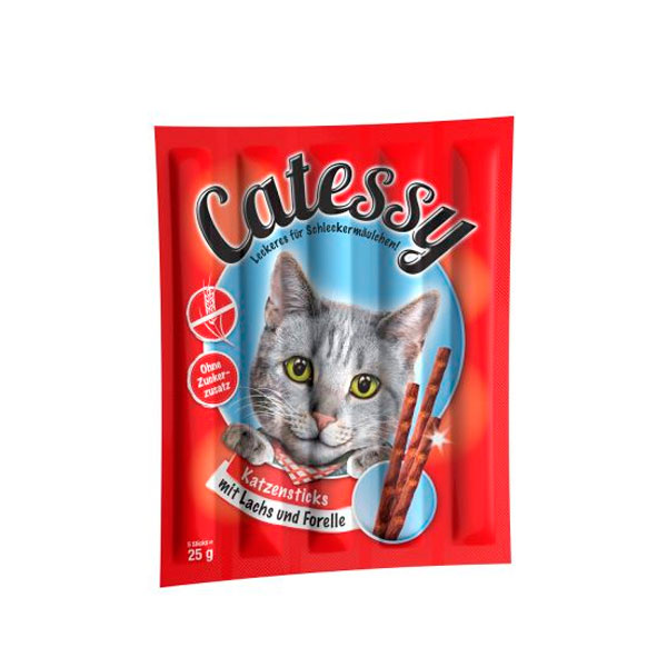 Палички Catessy для котів з лососем та фореллю, 10 шт