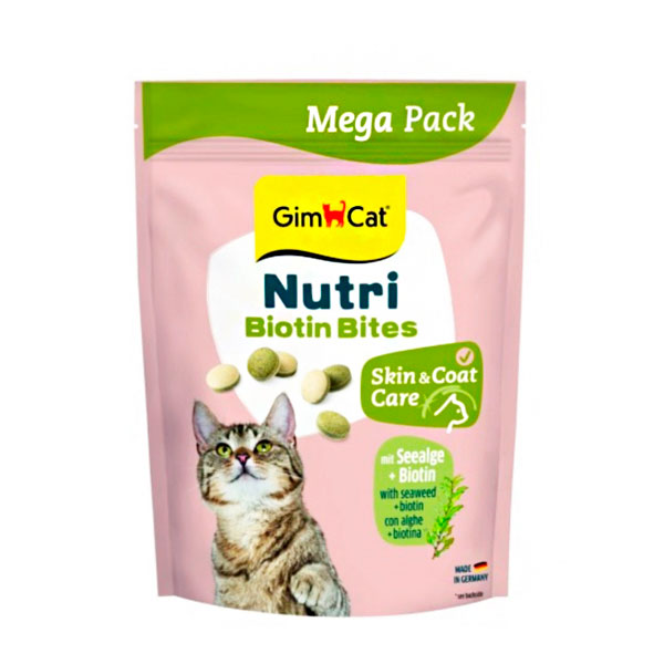 GimCat Nutri Biotin Bites Вітамінізовані ласощі для кішок з морськими водоростями та біотином, 425 г