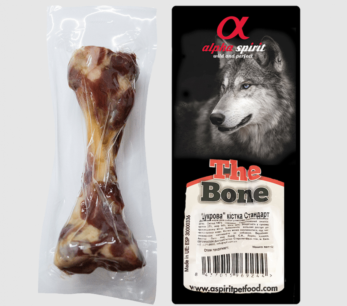 Лакомство Alpha Spirit Ham Bone Standard для собак, кость с ветчиной, 20 см