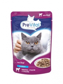 PreVital  говядина в желе консервы для кошек  100г