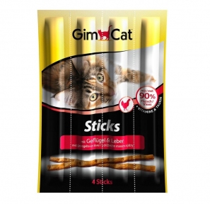 GimCat - м'ясні палички для кішок з птахом і печінкою
