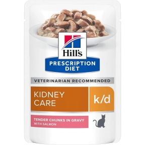 Hill's Prescription Diet k/d Вологий корм для кішок, підтримка функції нирок, з лососем 85 г